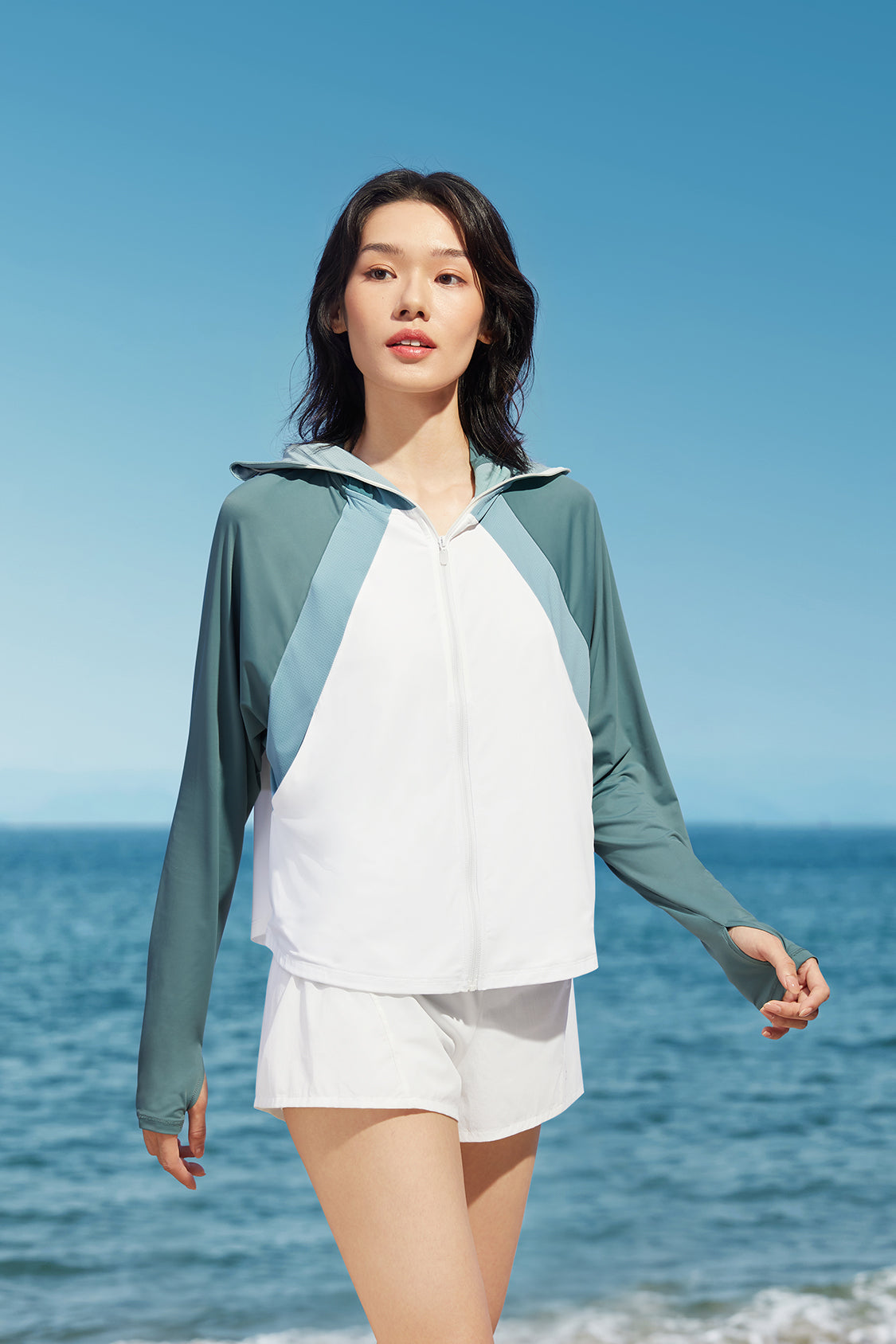 beneunder women's uv Sun Protection Cooling jacket UPF50+ #color_green