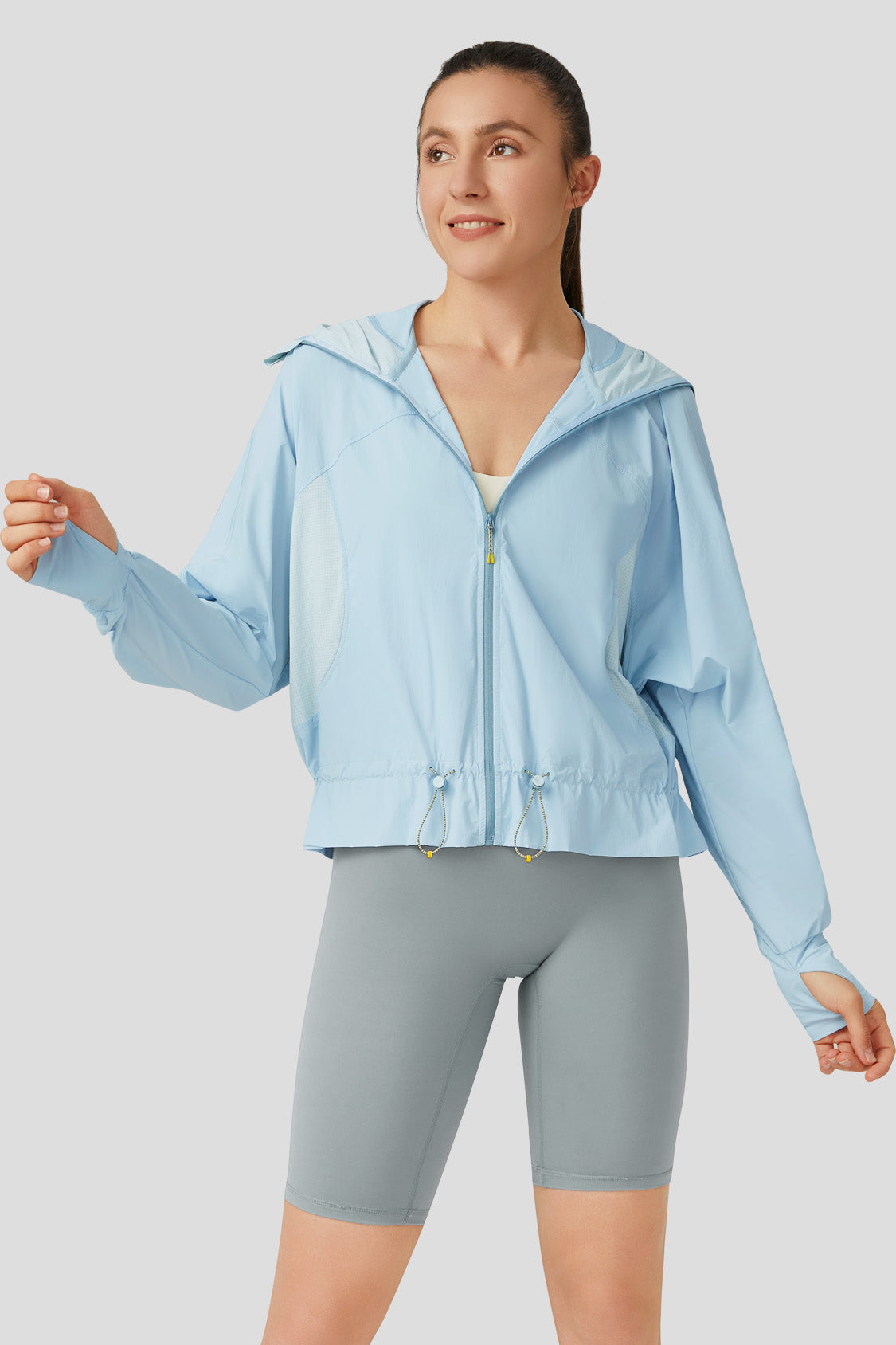 women's cooling athletics jacket beneunder yunzi upf50+ uv sun protection hoodie #color_misty blue