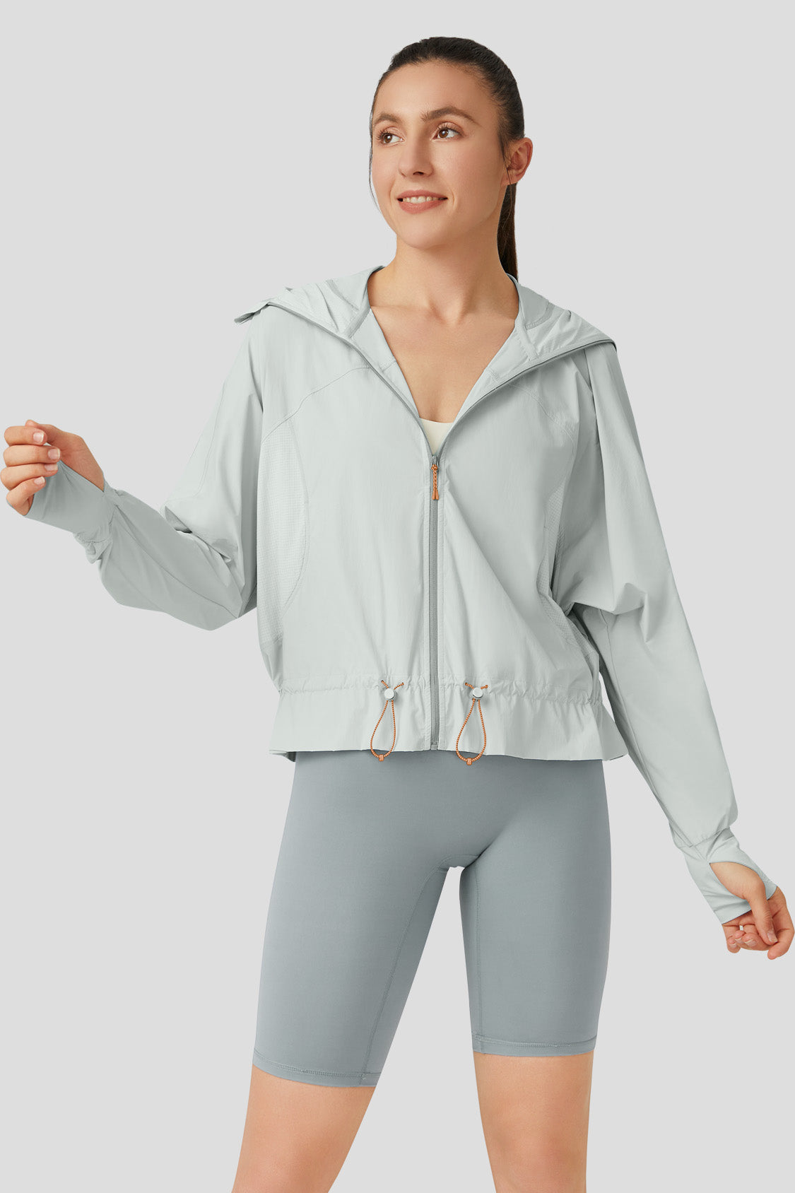 women's cooling athletics jacket beneunder yunzi upf50+ uv sun protection hoodie #color_galaxy grey