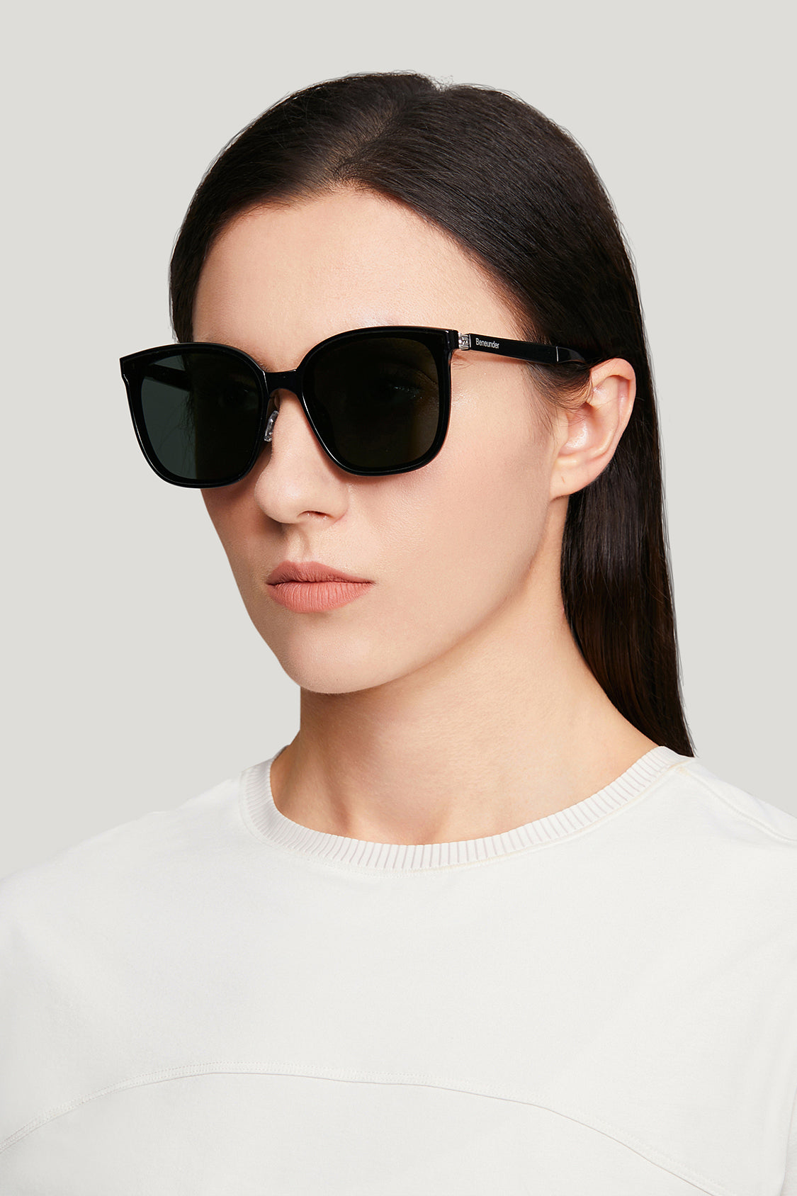 beneunder men's neonspace polarized folding sunglasses shades for women men #color_smoky black
