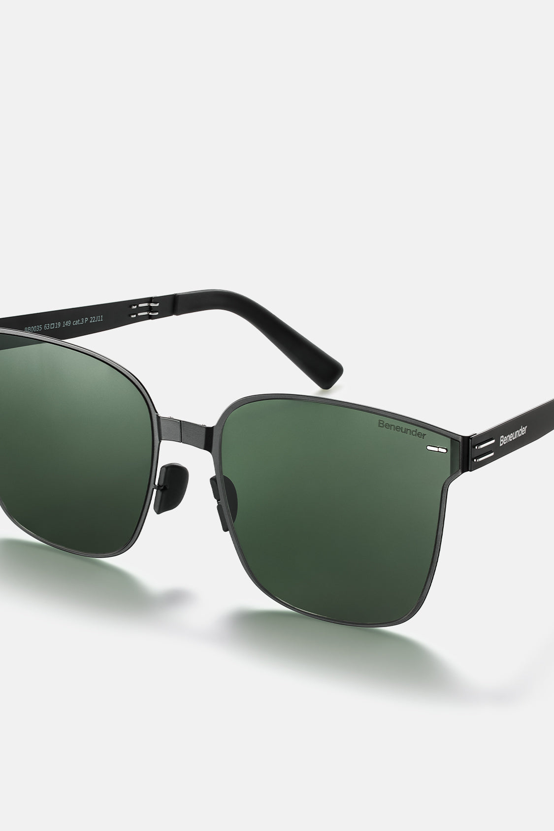 beneunder men's slimline polarized folding sunglasses shades #color_forest green
