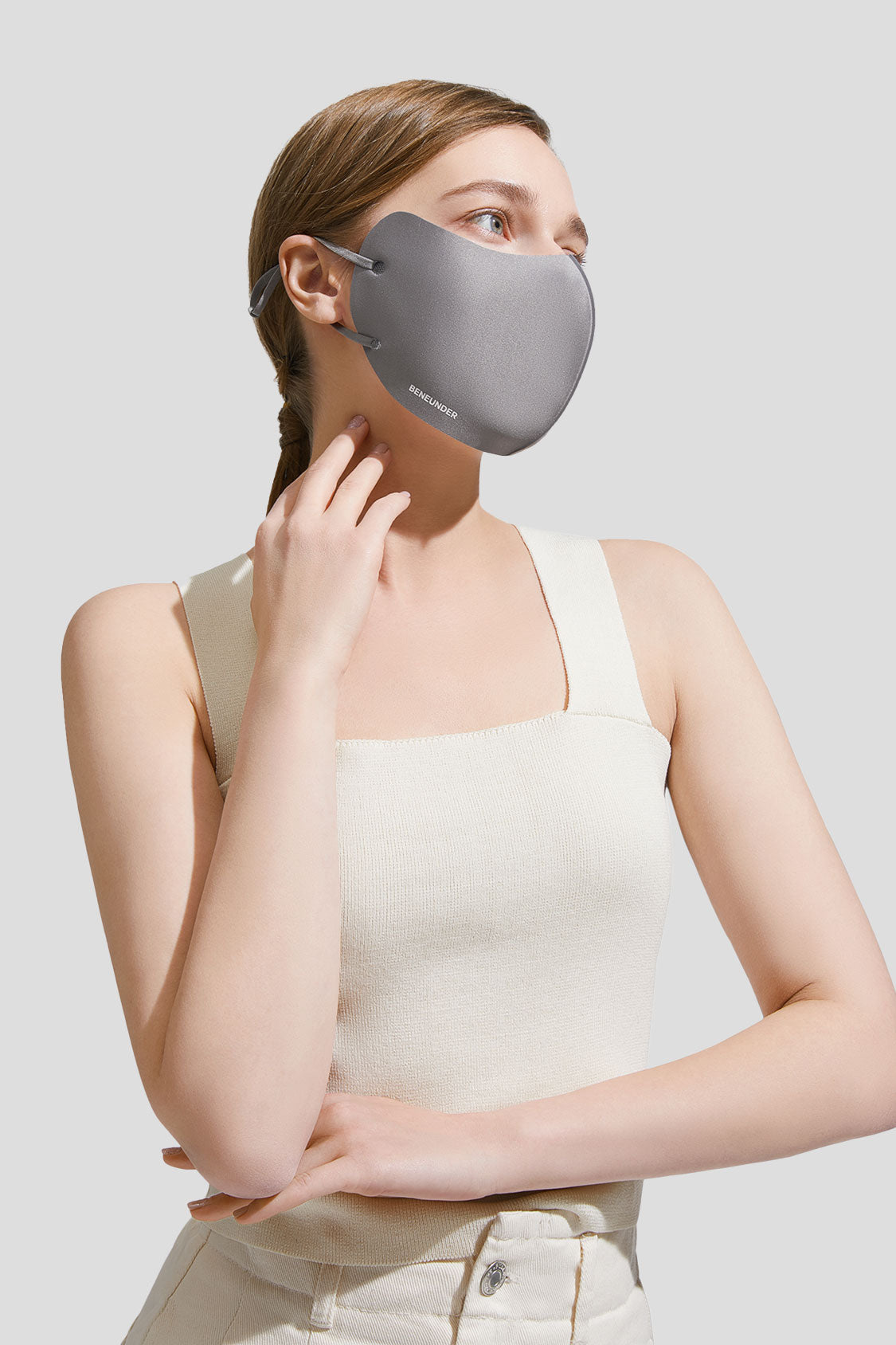 beneunder sun protection face cover upf50+ #color_grey