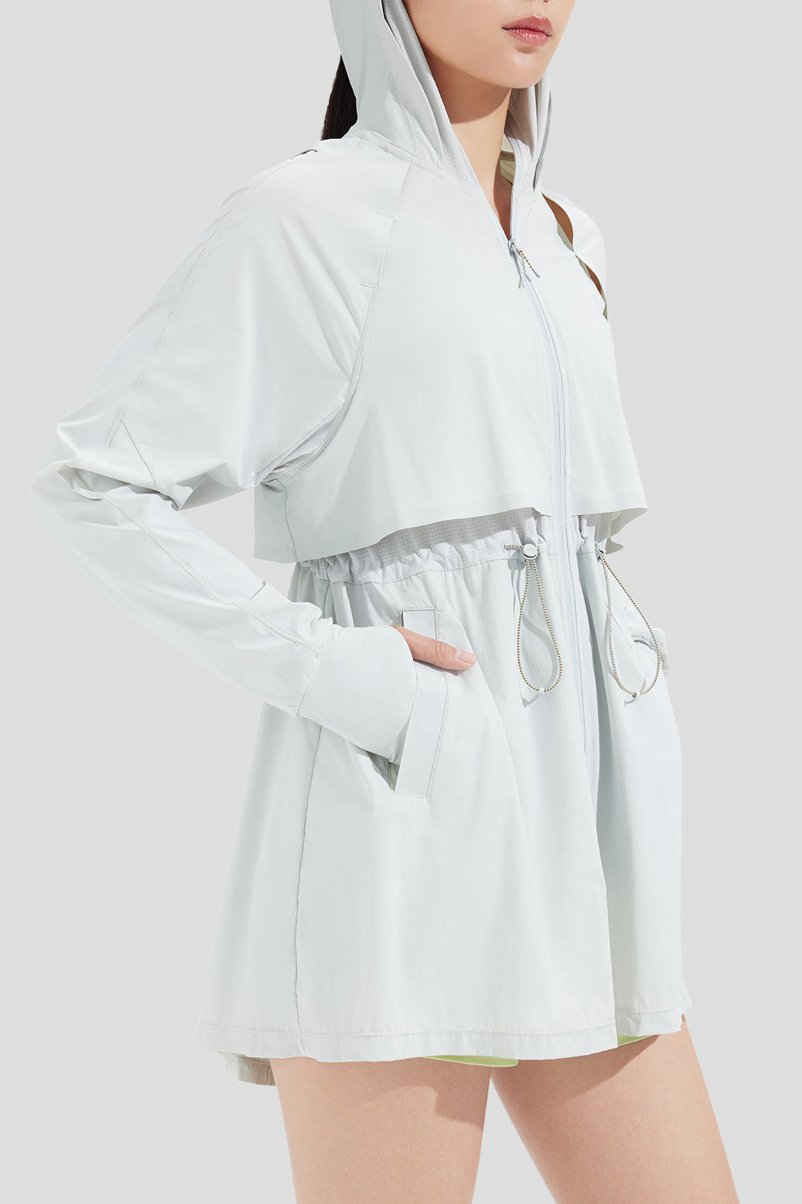 beneunder yunzi yee  women's ultra-lightweight mid-length sun protection clothing UPF50+ #color_galaxy grey